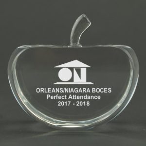Flat Apple Crystal Paperweight for Teacher Appreciation Day