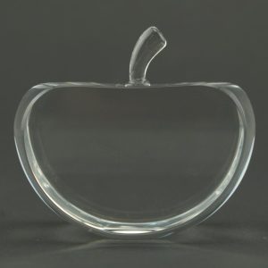 Flat Apple Crystal Paperweight for Teacher Appreciation Gift