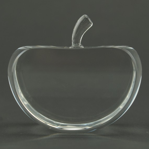 Flat Apple Crystal Paperweight for Teacher Appreciation Gift