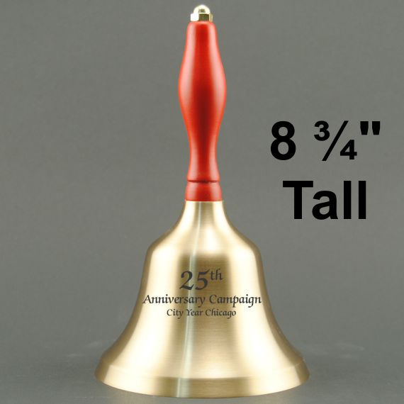 School Employee Hand Bell with Red Handle - Personalization