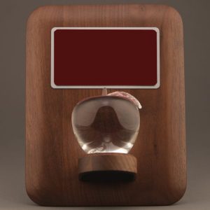 Years of Service Crystal Apple Plaque - No Personalization