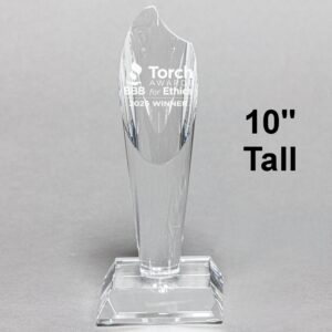 Large Crystal Torch Award Trophy - Personalization Included