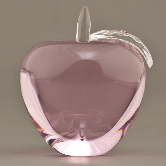 Pink Glass Apple Paperweight for Nurses Appreciation Gift