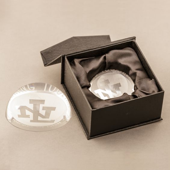 Dome Magnifying Crystal Paperweight with Personalization