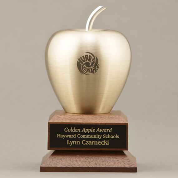 Smooth Golden Apple Award Teachers Gifts Recognition