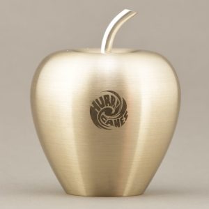 Engraved Golden Brass Apple Paperweight