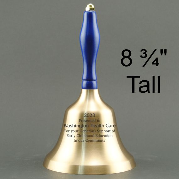 Teacher Recognition Hand Bell with Blue Handle - Personalization