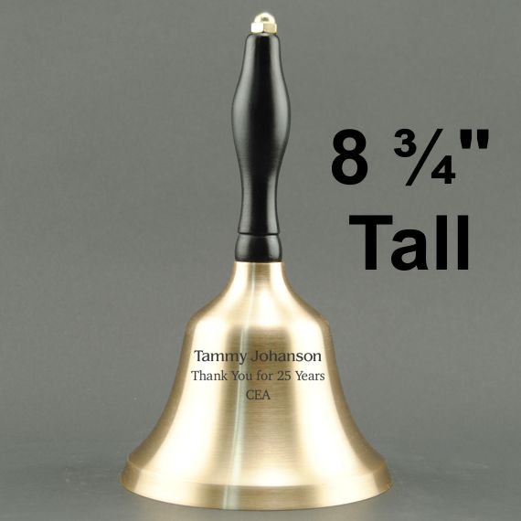 Employee Recognition Hand Bell with Black Handle - Personalization