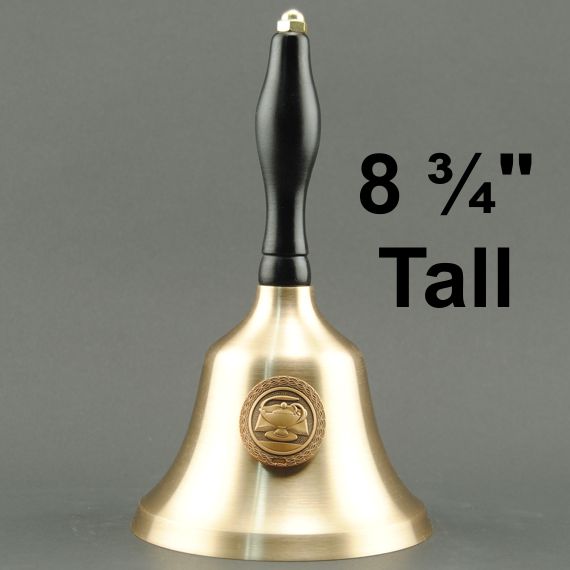 Employee Recognition Hand Bell with Black Handle & Medallion - No Personalization