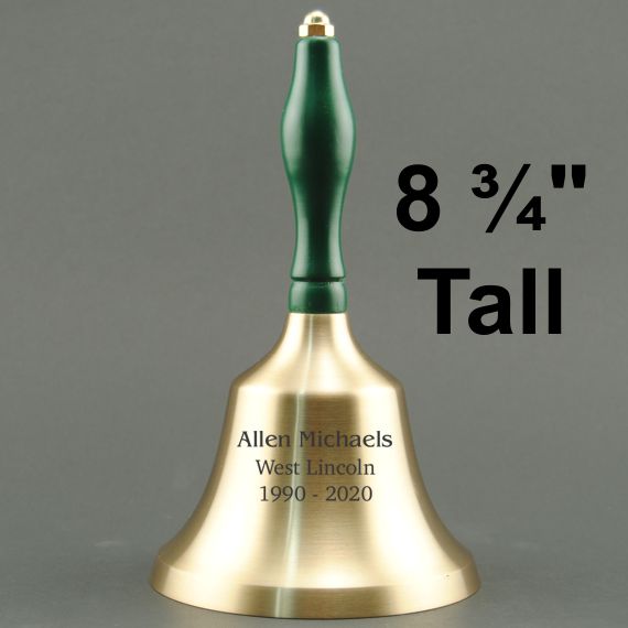 Teacher Recognition Hand Bell with Green Handle - Personalization