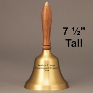 Teacher Retirement Hand Bell with Walnut Handle - Personalization