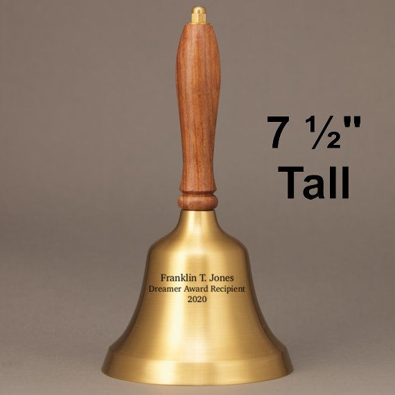 Medium Teacher Brass Hand Bell - Personalized