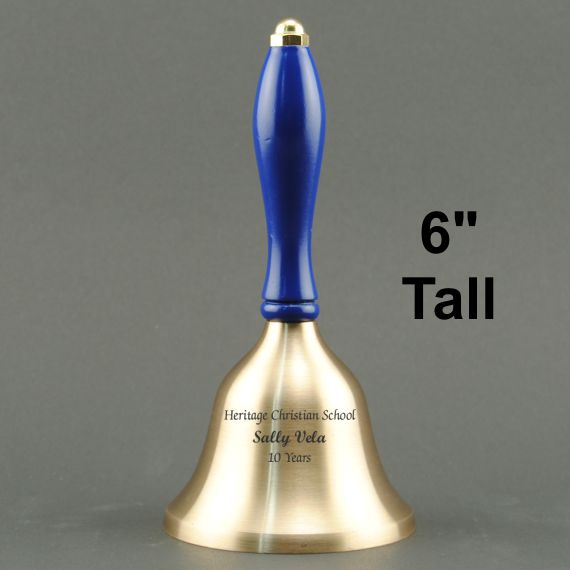 Teacher Recognition Hand Bell with Blue Handle - Personalization