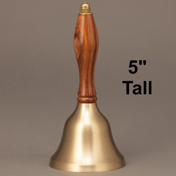 Teacher Recognition Hand Bell with Walnut Handle - No Personalization