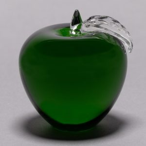 Green Glass Apple Paperweight for Educator Appreciation Gift
