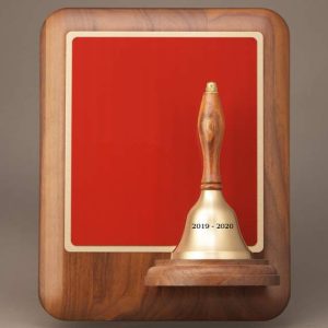 Teacher Service Award Handbell Plaque with Engraving on Bell