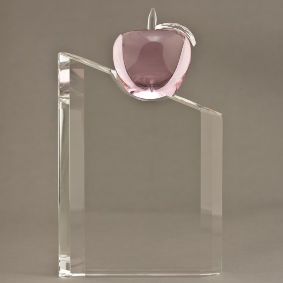 Pink Apple Crystal Pillar - Cancer Nurses Award