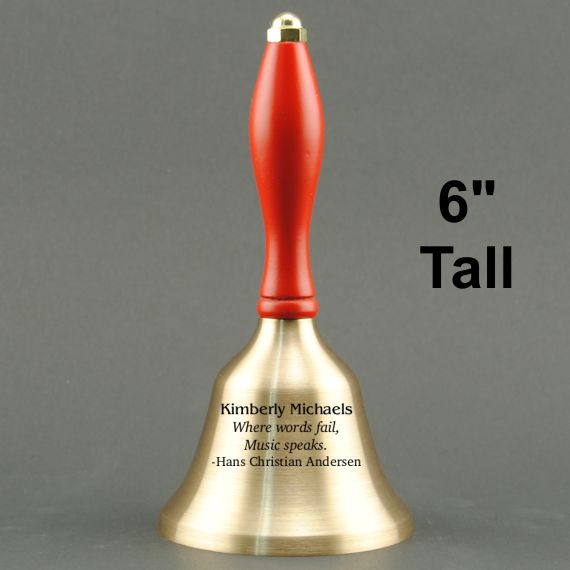 Teacher Recognition Hand Bell with Red Handle - Personalization