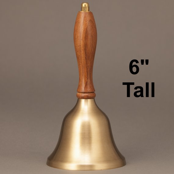 Teacher Retirement Hand Bell with Walnut Handle - No Personalization
