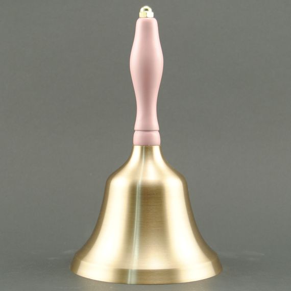 Teacher Retirement Hand Bell with Pink Handle - No Personalization