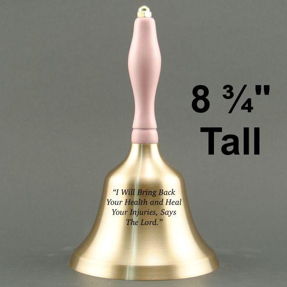 School Employee Hand Bell with Pink Handle - Personalization