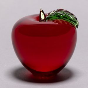 Red Glass Apple Paperweight for Teacher Appreciation Gift