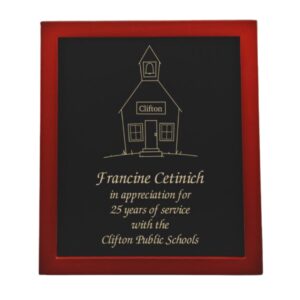 8-3/4 x 10-3/4 Teacher Recognition Slate Board Plaque for Service Anniversary - Personalization Included