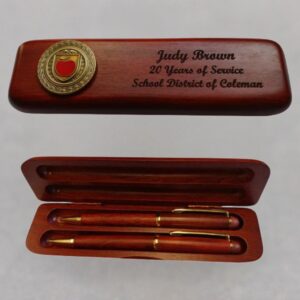 Rosewood Pen and Pencil Teacher Appreciation or Business Recognition Pen Set with Engraving on Case