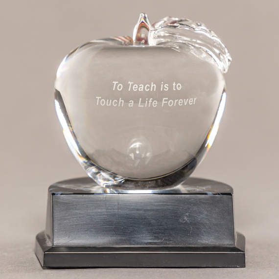 Teacher Crystal Apple Desk Award for Math, English, Science, Etc