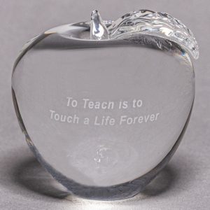 Teacher Glass Apple Paperweight for Teacher Appreciation Week Gift