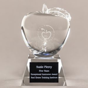 Crystal Apple Trophy for End of the Year Teacher Gift
