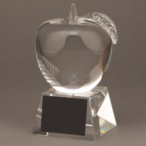 Educator Recognition Award - Large Crystal Apple Trophy