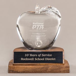 Crystal Apple Trophy - Teacher Gift Idea for their Desk