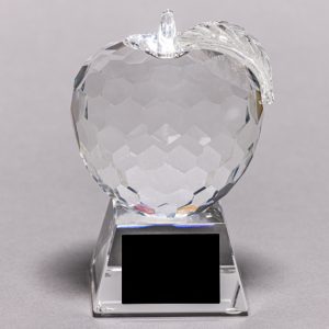 Diamond Cut Crystal Apple Educator Trophy