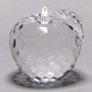 Diamond Cut Crystal Apple Paperweight for Healthcare Recognition