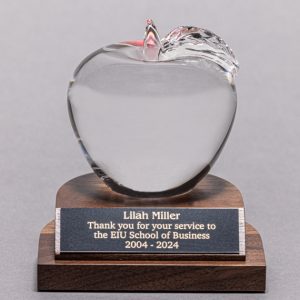 Elegant Crystal Apple Desk Award for Teachers