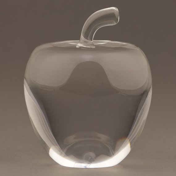 Large Crystal Apple Paperweight for Teachers