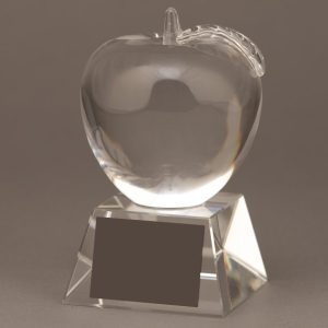 Crystal Apple Trophy for Teacher of the Year - No Engraving