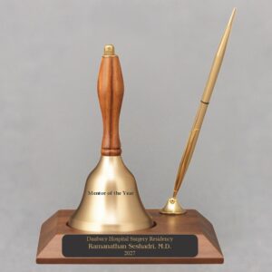 Teacher Appreciation Week Personalized Handbell Pen Desk Award with Engraving on Base