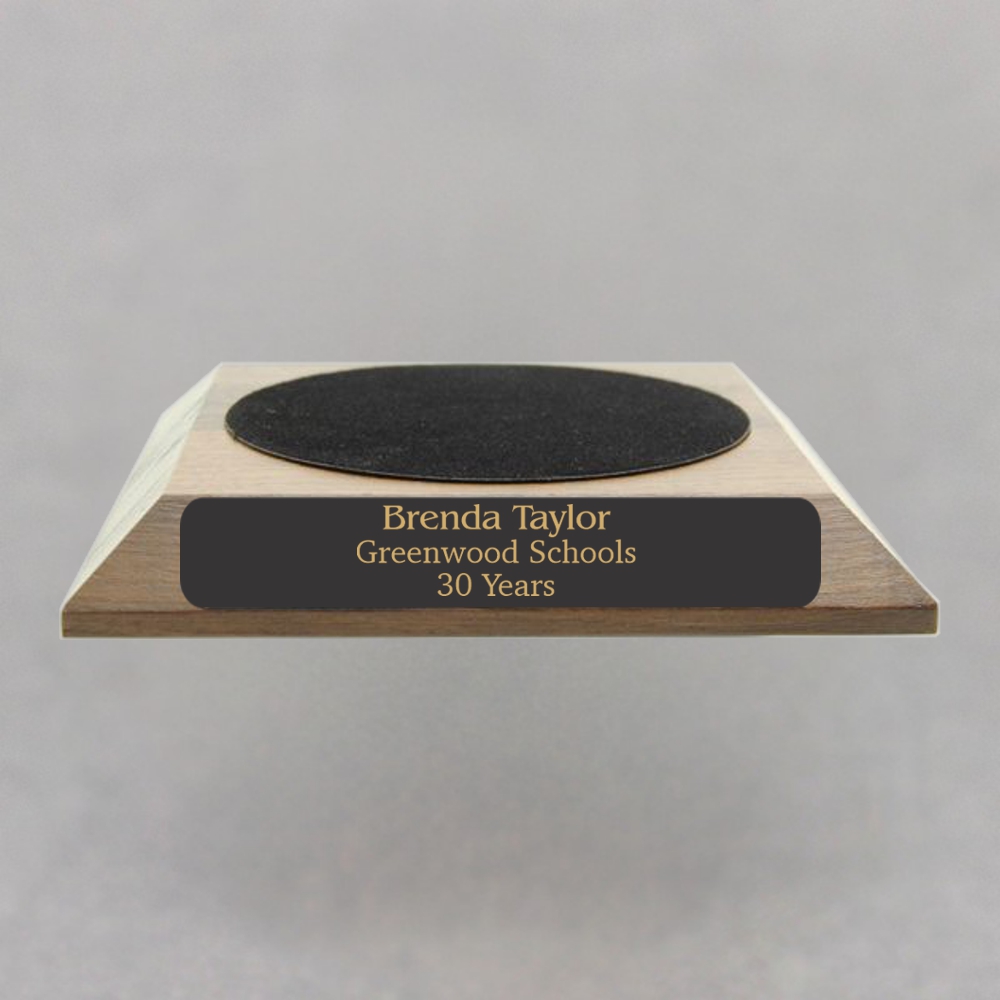 Small Walnut Base for Teacher Hand Bell - 3-7/8 Felt