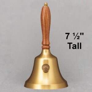Teacher Recognition Hand Bell with Walnut Handle & Medallion - No Personalization