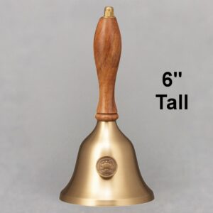 Teacher Retirement Appreciation Hand Bell with Walnut Handle & Medallion - No Personalization