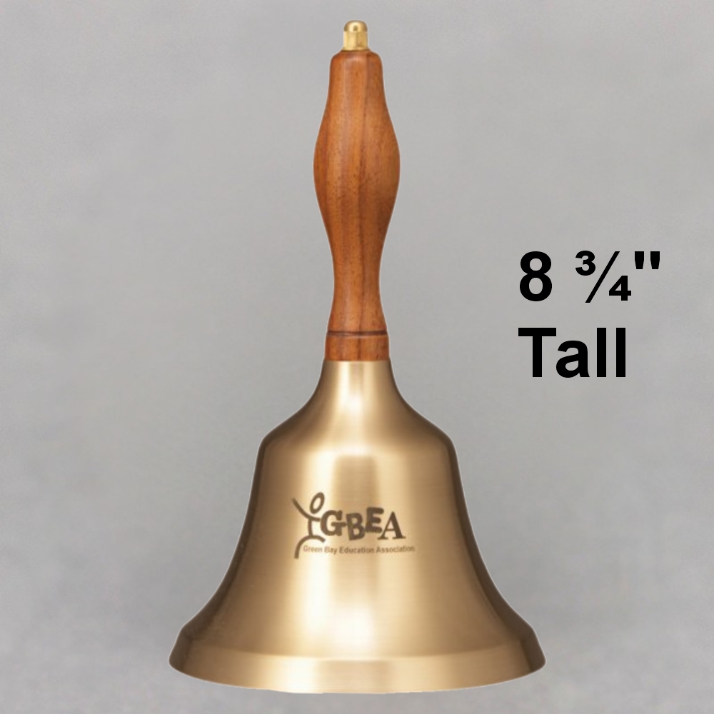 Teacher Recognition Hand Bell with Walnut Handle - Personalization