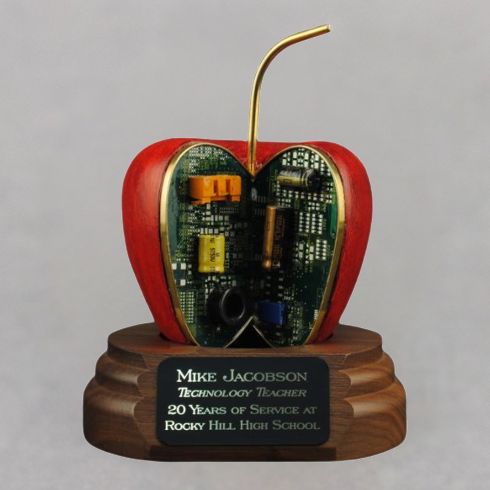 Acacia Red AppleByte with Engraving for Computer Technician Award