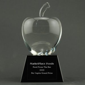 Crystal Apple on Black Crystal Base - Plate Personalization