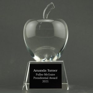 Crystal Apple on Crystal Base - Plate Personalization