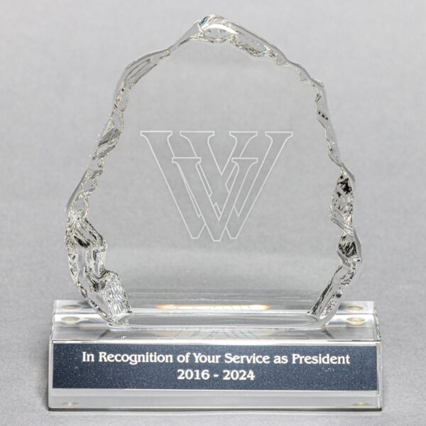 Custom Etched Crystal Iceberg Award - Plate Personalization Included