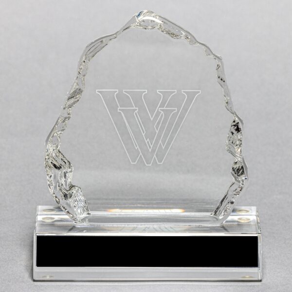 Custom Etched Crystal Iceberg Award - No Plate Personalization