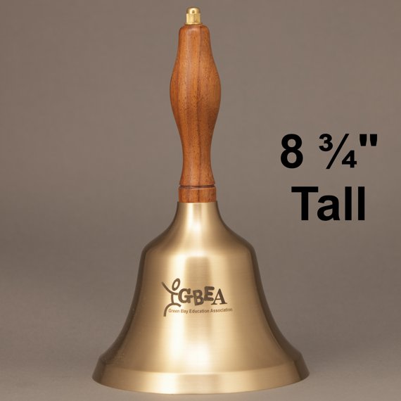 Teacher Recognition Hand Bell with Walnut Handle - Personalization