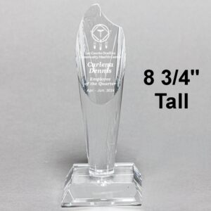 Medium Crystal Torch Award Trophy - Personalization Included
